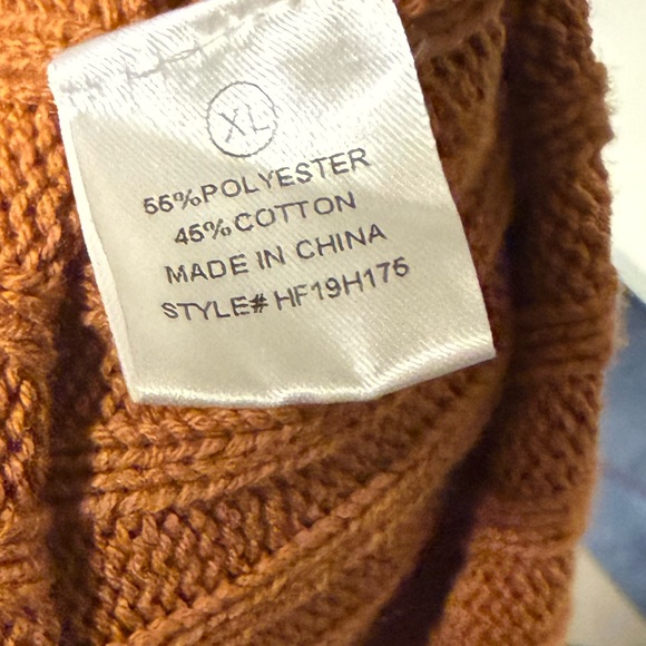 2/$35 Fashion Nova Cognac Brown Turtleneck Sweater Xl - Picture 6 of 7